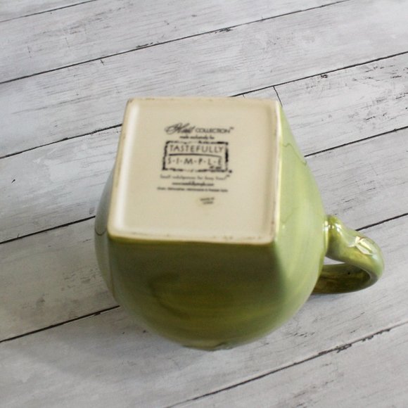 Farmhouse Stoneware Beverage Pitcher Green 2 Quart - Picture 5 of 5
